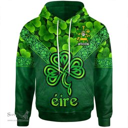 ScotsTee Shop Irish Marward Coat of Arms Irish Hoodie Ireland Shamrock Triangle Style