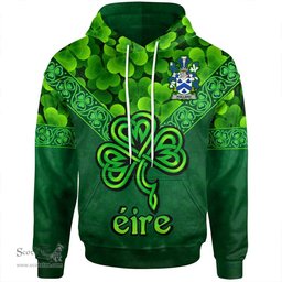 ScotsTee Shop Irish Pollard Coat of Arms Irish Hoodie Ireland Shamrock Triangle Style