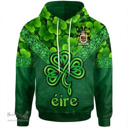 ScotsTee Shop Irish Tallant or Tallon Coat of Arms Irish Hoodie Ireland Shamrock Triangle Style