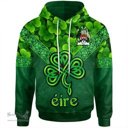 ScotsTee Shop Irish Wren or Wrenn Coat of Arms Irish Hoodie Ireland Shamrock Triangle Style