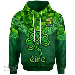 ScotsTee Shop Irish Westenra Coat of Arms Irish Hoodie Ireland Shamrock Triangle Style