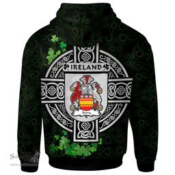 ScotsTee Shop Irish Berry Coat of Arms Irish Hoodie Celtic Ireland Coat Of Arms Badge Pewter Harp Pin