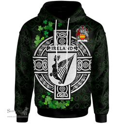 ScotsTee Shop Irish Berry Coat of Arms Irish Hoodie Celtic Ireland Coat Of Arms Badge Pewter Harp Pin