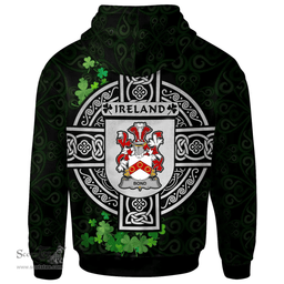 ScotsTee Shop Irish Bond Coat of Arms Irish Hoodie Celtic Ireland Coat Of Arms Badge Pewter Harp Pin
