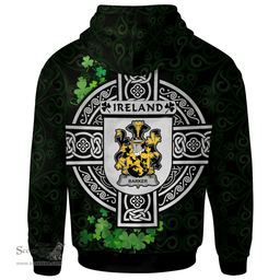 ScotsTee Shop Irish Barker Coat of Arms Irish Hoodie Celtic Ireland Coat Of Arms Badge Pewter Harp Pin