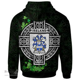 ScotsTee Shop Irish Bell Coat of Arms Irish Hoodie Celtic Ireland Coat Of Arms Badge Pewter Harp Pin