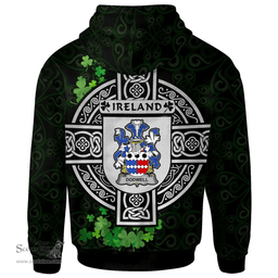 ScotsTee Shop Irish Dodwell Coat of Arms Irish Hoodie Celtic Ireland Coat Of Arms Badge Pewter Harp Pin