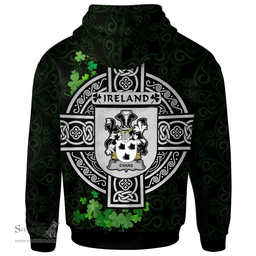 ScotsTee Shop Irish Evans Coat of Arms Irish Hoodie Celtic Ireland Coat Of Arms Badge Pewter Harp Pin