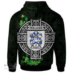 ScotsTee Shop Irish Durrant Coat of Arms Irish Hoodie Celtic Ireland Coat Of Arms Badge Pewter Harp Pin
