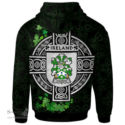 ScotsTee Shop Irish Colinson Coat of Arms Irish Hoodie Celtic Ireland Coat Of Arms Badge Pewter Harp Pin