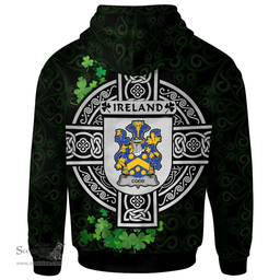 ScotsTee Shop Irish Codd Coat of Arms Irish Hoodie Celtic Ireland Coat Of Arms Badge Pewter Harp Pin
