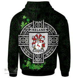 ScotsTee Shop Irish Cullinan or O'Cullinane Coat of Arms Irish Hoodie Celtic Ireland Coat Of Arms Badge Pewter Harp Pin
