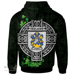 ScotsTee Shop Irish Cramer Coat of Arms Irish Hoodie Celtic Ireland Coat Of Arms Badge Pewter Harp Pin