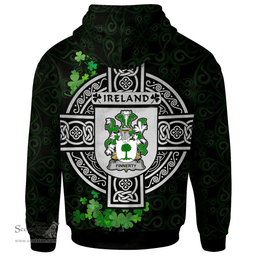 ScotsTee Shop Irish Finnerty or O'Finaghty Coat of Arms Irish Hoodie Celtic Ireland Coat Of Arms Badge Pewter Harp Pin