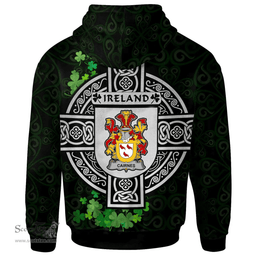 ScotsTee Shop Irish Cairnes Coat of Arms Irish Hoodie Celtic Ireland Coat Of Arms Badge Pewter Harp Pin