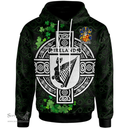 ScotsTee Shop Irish Chatterton Coat of Arms Irish Hoodie Celtic Ireland Coat Of Arms Badge Pewter Harp Pin