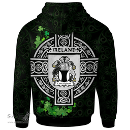 ScotsTee Shop Irish Connaughton Coat of Arms Irish Hoodie Celtic Ireland Coat Of Arms Badge Pewter Harp Pin