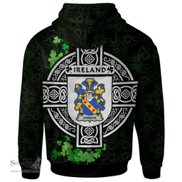 ScotsTee Shop Irish Dawson Coat of Arms Irish Hoodie Celtic Ireland Coat Of Arms Badge Pewter Harp Pin