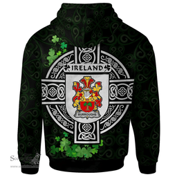 ScotsTee Shop Irish Burroughs Coat of Arms Irish Hoodie Celtic Ireland Coat Of Arms Badge Pewter Harp Pin