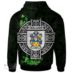 ScotsTee Shop Irish Fisher Coat of Arms Irish Hoodie Celtic Ireland Coat Of Arms Badge Pewter Harp Pin