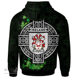 ScotsTee Shop Irish Dillon Coat of Arms Irish Hoodie Celtic Ireland Coat Of Arms Badge Pewter Harp Pin