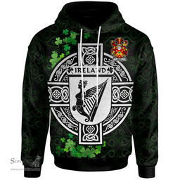 ScotsTee Shop Irish Butt Coat of Arms Irish Hoodie Celtic Ireland Coat Of Arms Badge Pewter Harp Pin