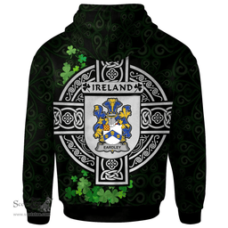 ScotsTee Shop Irish Eardley Coat of Arms Irish Hoodie Celtic Ireland Coat Of Arms Badge Pewter Harp Pin