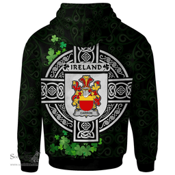 ScotsTee Shop Irish Carron Coat of Arms Irish Hoodie Celtic Ireland Coat Of Arms Badge Pewter Harp Pin