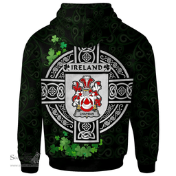ScotsTee Shop Irish Chapman Coat of Arms Irish Hoodie Celtic Ireland Coat Of Arms Badge Pewter Harp Pin