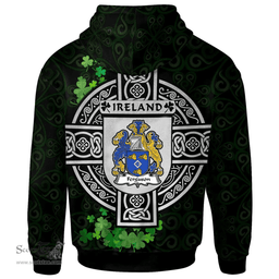 ScotsTee Shop Irish Ferguson Coat of Arms Irish Hoodie Celtic Ireland Coat Of Arms Badge Pewter Harp Pin