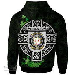 ScotsTee Shop Irish House of DOYLE Coat of Arms Irish Hoodie Celtic Ireland Coat Of Arms Badge Pewter Harp Pin
