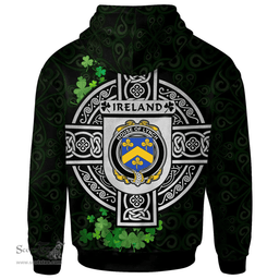 ScotsTee Shop Irish House of LYNCH Coat of Arms Irish Hoodie Celtic Ireland Coat Of Arms Badge Pewter Harp Pin