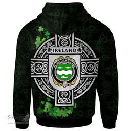 ScotsTee Shop Irish House of MACCABE Coat of Arms Irish Hoodie Celtic Ireland Coat Of Arms Badge Pewter Harp Pin