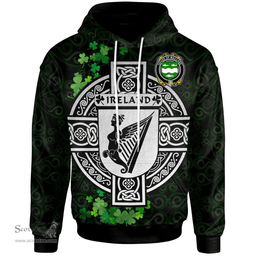 ScotsTee Shop Irish House of MACCABE Coat of Arms Irish Hoodie Celtic Ireland Coat Of Arms Badge Pewter Harp Pin