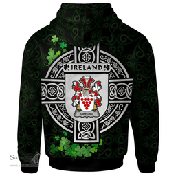 ScotsTee Shop Irish Gifford Coat of Arms Irish Hoodie Celtic Ireland Coat Of Arms Badge Pewter Harp Pin