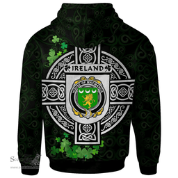 ScotsTee Shop Irish House of MACMANUS Coat of Arms Irish Hoodie Celtic Ireland Coat Of Arms Badge Pewter Harp Pin