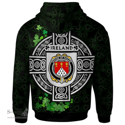 ScotsTee Shop Irish House of FAGAN Coat of Arms Irish Hoodie Celtic Ireland Coat Of Arms Badge Pewter Harp Pin