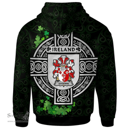 ScotsTee Shop Irish Goodwin Coat of Arms Irish Hoodie Celtic Ireland Coat Of Arms Badge Pewter Harp Pin