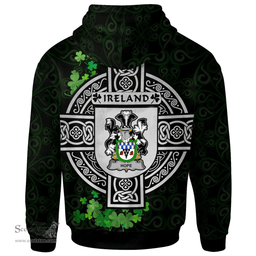 ScotsTee Shop Irish Hope Coat of Arms Irish Hoodie Celtic Ireland Coat Of Arms Badge Pewter Harp Pin