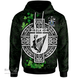 ScotsTee Shop Irish Fullam Coat of Arms Irish Hoodie Celtic Ireland Coat Of Arms Badge Pewter Harp Pin