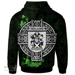 ScotsTee Shop Irish Fitz-Patrick Coat of Arms Irish Hoodie Celtic Ireland Coat Of Arms Badge Pewter Harp Pin