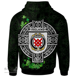 ScotsTee Shop Irish House of BLAKE Coat of Arms Irish Hoodie Celtic Ireland Coat Of Arms Badge Pewter Harp Pin