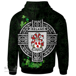 ScotsTee Shop Irish Gwynn Coat of Arms Irish Hoodie Celtic Ireland Coat Of Arms Badge Pewter Harp Pin
