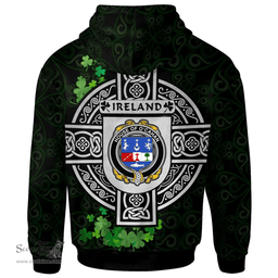 ScotsTee Shop Irish House of O'CAHAN (KEANE) Coat of Arms Irish Hoodie Celtic Ireland Coat Of Arms Badge Pewter Harp Pin