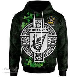 ScotsTee Shop Irish Hames Coat of Arms Irish Hoodie Celtic Ireland Coat Of Arms Badge Pewter Harp Pin