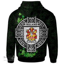 ScotsTee Shop Irish Hemphill Coat of Arms Irish Hoodie Celtic Ireland Coat Of Arms Badge Pewter Harp Pin