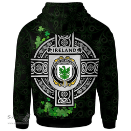 ScotsTee Shop Irish House of MACENIRY Coat of Arms Irish Hoodie Celtic Ireland Coat Of Arms Badge Pewter Harp Pin
