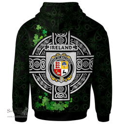 ScotsTee Shop Irish House of MACGRATH Coat of Arms Irish Hoodie Celtic Ireland Coat Of Arms Badge Pewter Harp Pin