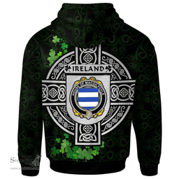 ScotsTee Shop Irish House of MACGILFOYLE Coat of Arms Irish Hoodie Celtic Ireland Coat Of Arms Badge Pewter Harp Pin