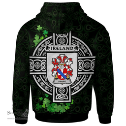 ScotsTee Shop Irish Phaire Coat of Arms Irish Hoodie Celtic Ireland Coat Of Arms Badge Pewter Harp Pin